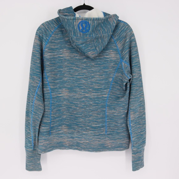 Lululemon Scuba Hoodie Sz 12 Wee Are From Space Printed Polar Cream Blue Sporty - Picture 6 of 7